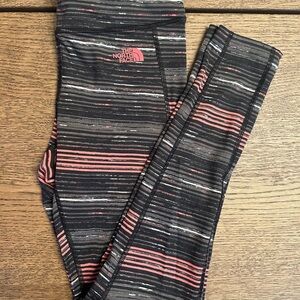 The North Face Women’s Striped Leggings - Black and Pink